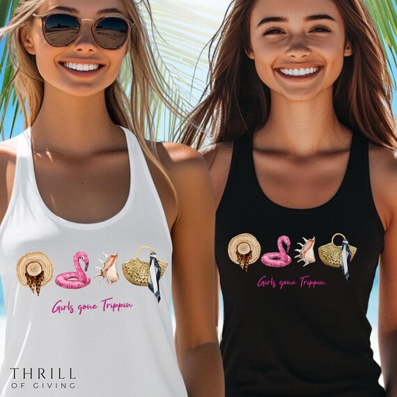 Beaches Booze & Besties Racerback Tank Top - Funny Sunglasses Graphic, Women's Summer Tank