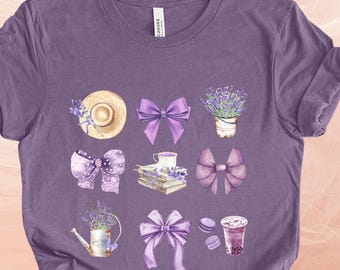 Camisa de lavanda - Camiseta Boho Cottagecore, Camisa de lavanda, Camisa de flores, Flores silvestres, Regalo para mamá, Regalo para amantes de la lavanda, Camisa de flores moradas