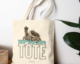 Bolso SPIDER - Bolso de lona de algodón, regalo para amantes de las arañas, bolso con diseño de arácnidos, regalo para dueños de arañas, bolso para niños valientes, bolso con diseño de insectos, bolso con diseño de insectos