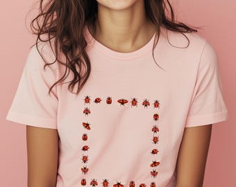 Minimal Marienkäfer T-Shirt - Unisex Insekt T-Shirt, Natur Liebhaber Shirt, Sommer Shirt, Gärtner T-Shirt, Insekten Liebhaber, Botaniker Geschenk, Marienkäfer T-Shirt