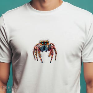 Jumping Spider t-shirt - Unisex Graphic Tee; Colorful Spider T-shirt; Jumping spider pet; Spider Gift, Spider lover Gift; Spider owner gift