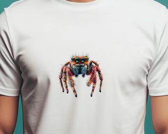 Jumping Spider t-shirt - Unisex Graphic Tee; Colorful Spider T-shirt; Jumping spider pet; Spider Gift, Spider lover Gift; Spider owner gift