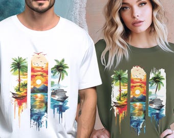 Watercolor Cruise T-shirt, Friends Matching Tee, Beach Trip Shirt, Family group Vacation shirts, Reunion shirts, Girls trip shirts