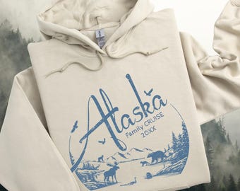 Sudadera con capucha personalizada de Alaska, camiseta de Alaska, sudadera personalizada de Alaska, camiseta de crucero familiar de Alaska, regalo de crucero de Alaska, camiseta de crucero grupal