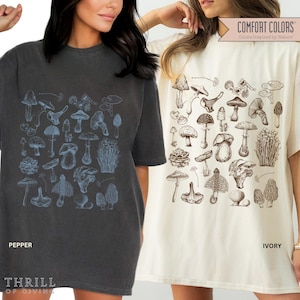 Vintage Mushroom T-shirt - Nature Lover shirt, Gardener Tee, Cottagecore Aesthetic, Gift for Mushroom Lovers, Mycologist gift, Fungi expert
