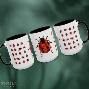Fun Ladybug Mug - Cute Insect Coffee Mug, Coffee mug for Bug Lovers, Gift for Valentine Day, Ladybug Birthday gift, Ladybug Tea Cup, Bug Mug