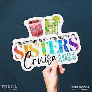 Sisters Cruise Door Magnet: Personalized Girls Trip Decoration