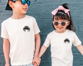 Jumping Spider Kids & Toddler EDITION Tee - Fun Spider Unisex T-Shirt, Spider Lover shirt, Spider Gift, Cute bug shirt, Cute spood tee