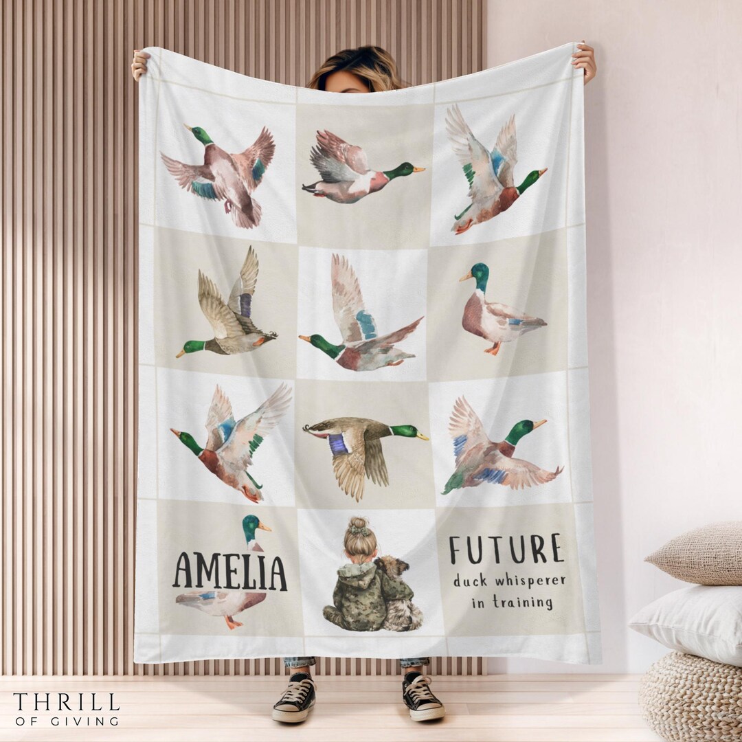 Personalized Mallard Duck Blanket - Custom Name Baby Blanket, Baby ...