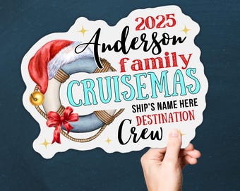 Personalized Christmas Family Crew Cruise Door Magnet: Custom Cruise Decor