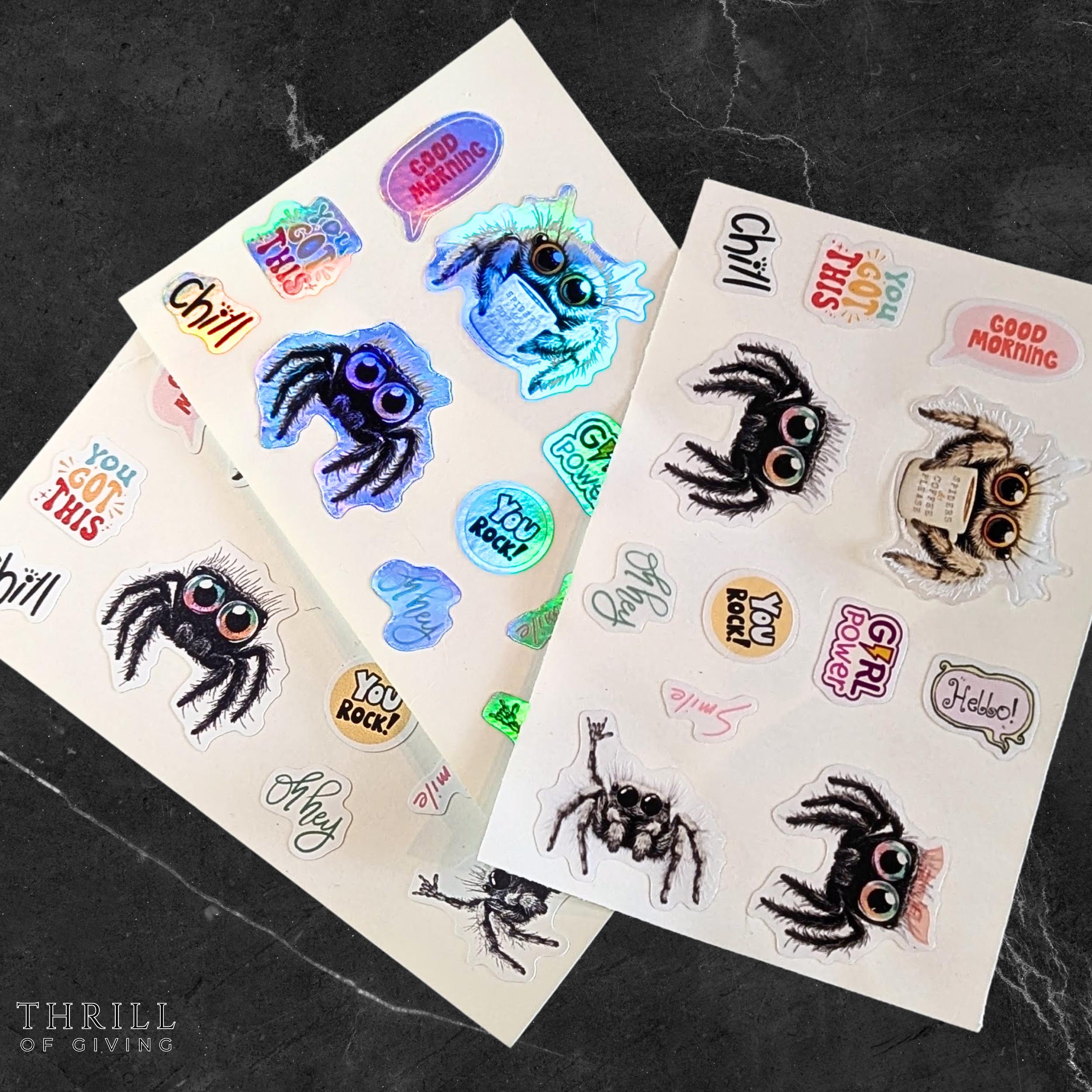 ジャンピングスパイダーステッカー：防水ビニールデカール（4x6インチ