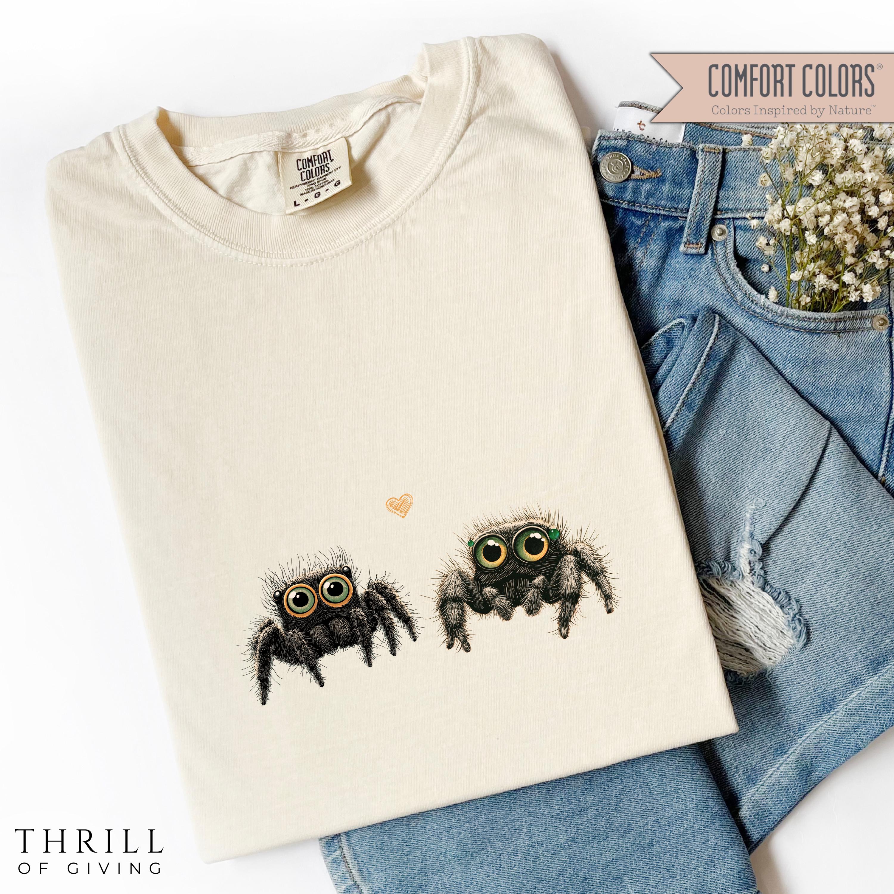 Cute Jumping Spider couple's shirt; Salticidae shirt; Unisex Graphic Tee; Jumping Spider T-shirt; Valentines Day's jumping spider Gift