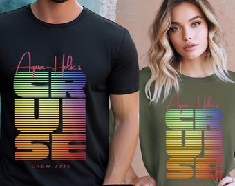 Aqua-Holics Cruise Crew T-Shirt, Unisex Lustige Familie Freunde Cruise Passendes T-Shirt, Mädchen Cruise Shirt, Custom Jahr Reunion Geburtstag T-Shirts