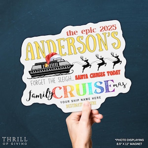 Ímã de porta personalizado para cruzeiro de Natal: decoração de férias em família