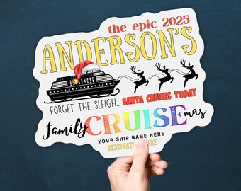 Personalized Christmas Cruise Door Magnet: Family Vacation Decor
