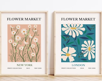 Flower Market Print Set: Botanical Gallery Wall Art (Digital Prints)