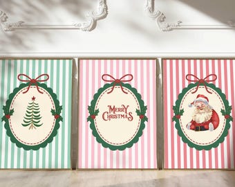 Whimsical Christmas Prints: Trendy Holiday Wall Art, Set of 3 (Digital Download)