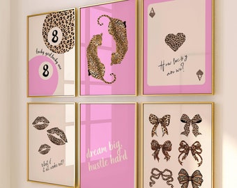 Set of 3 Leopard Wall Art Cheetah Print 8 Ball Lucky Me Trendy Wall ...