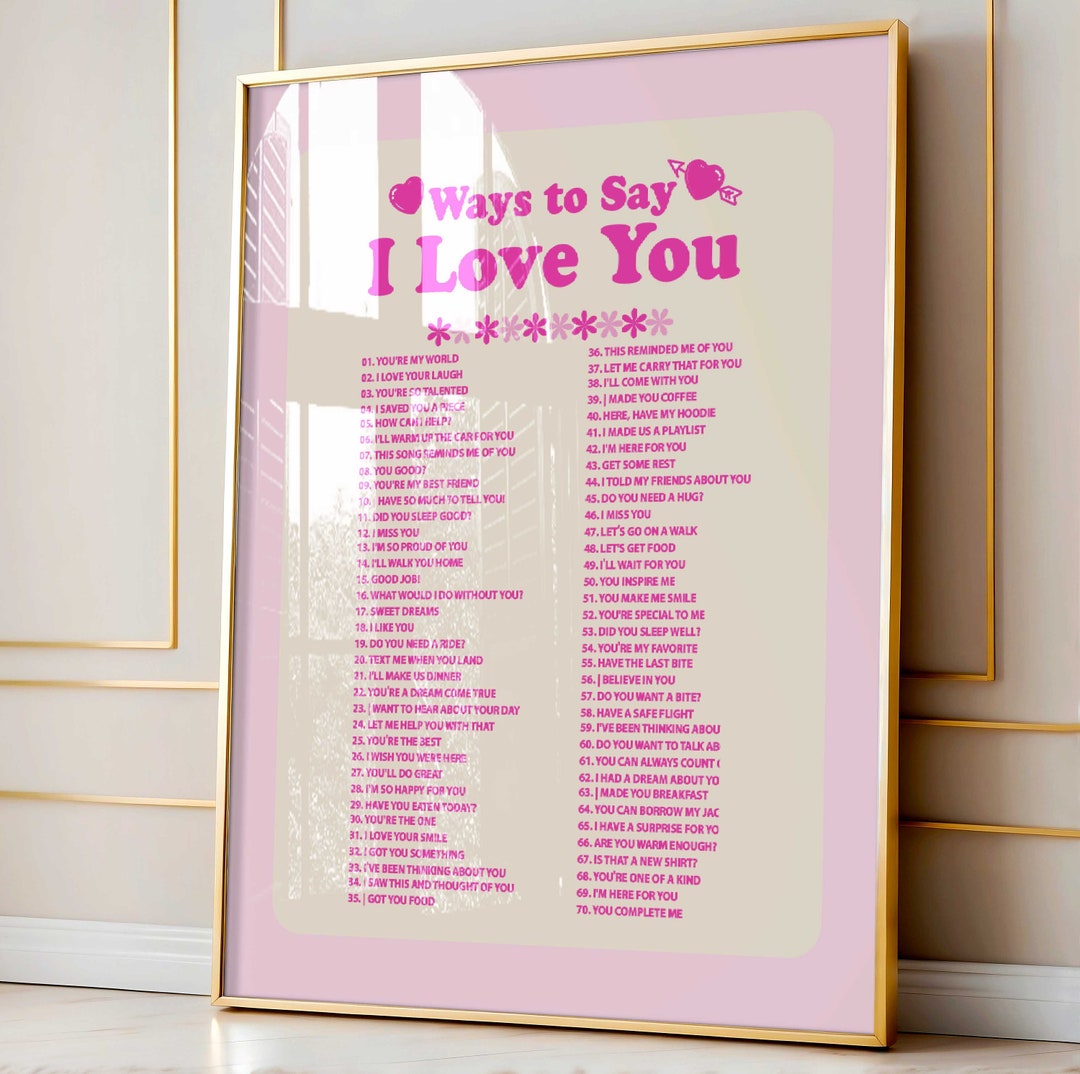 Ways to Say I Love You Print: Y2K Coquette Room Decor (digital Download ...