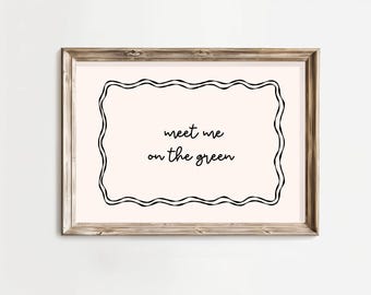Meet Me On The Green Print: Golf Poster, Sports Wall Art (Digital Download, Horizontal)
