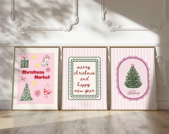 Christmas Wall Art Prints: Coquette Holiday Decor (Digital Download)
