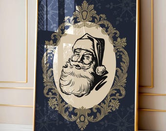 Vintage Santa Claus Portrait: Christmas Holiday Wall Art (Digital Download)