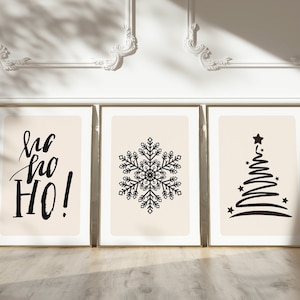 Gallery Set Of 3 Christmas Wall Art, Christmas decorations, Christmas Printable Wall Art, Xmas Printable Home Decor, Trendy Poster, Digital