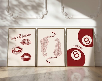 Preppy Dorm Decor Art Prints: Navy, Cheetah, 8 Ball (Digital Download Set of 5)