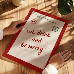 Funny Christmas Wall Art: Trendy Holiday Postcard Print (Digital Download