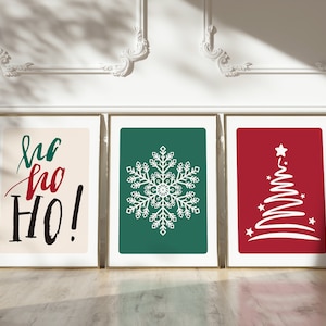 Gallery Set Of 3 Christmas Wall Art, Christmas decorations, Christmas Printable Wall Art, Xmas Printable Home Decor, Trendy Poster, Digital
