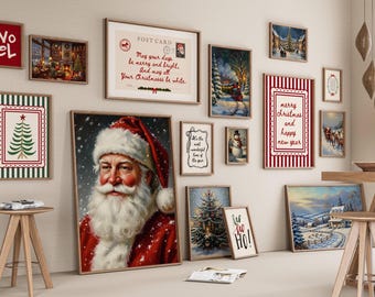 Vintage Christmas Gallery Wall Art Set (Digital Download)