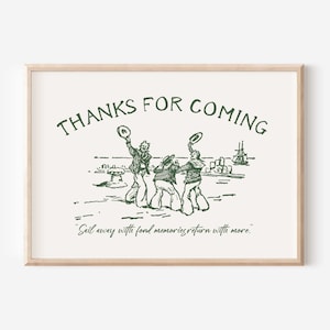 Vintage Sailor &#39;Thanks For Coming&#39; Print: Beach House Wall Art (Digital Download)