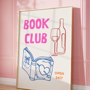 Book Lover Gallery Wall, Digital Art Download, Book Club Decor, Trendy Reading Posters, Gift for Book Lover Wall Art, Literary Wall Art