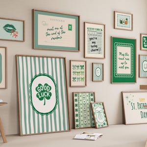 Quadros decorativos retrô para parede com o tema do Dia de São Patrício (Download digital)