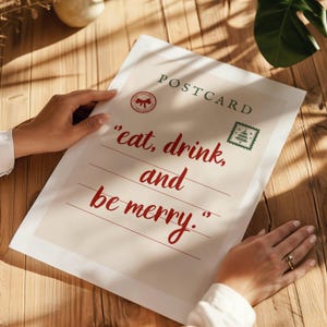 Funny Christmas Wall Art: Trendy Holiday Postcard Print (Digital Download
