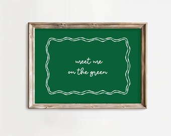 Meet Me On The Green Print: Golf Poster, Sports Wall Art (Digital Download, Horizontal)