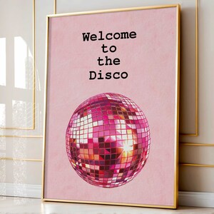 Vintage Kitchen Decor Aesthetic Kitchen Wall Art Print Minimalist Disco Ball Print Retro Dancing Poster Trendy Kitchen Disco Wall Art