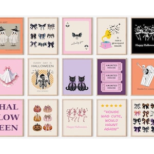 Halloween Art Prints, Fall Decor, Set of 15 (Digital Download