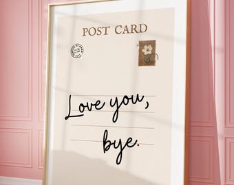 Póster vintage: "Te amo, adiós", arte mural retro (descarga digital)