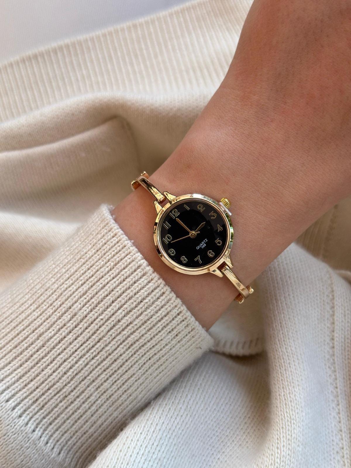 Luxurious Vintage color Gold Women\'s Watch with Black Dial Pierre Gordni Gold Plated Vintage Ladies Wrist Watch Black  main image 3