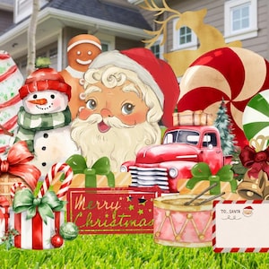 Christmas Vintage Yard Decor 15 Piece Set
