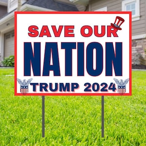 Save Our Nation Trump/Vance 24&quot;x18&quot; Yard Sign