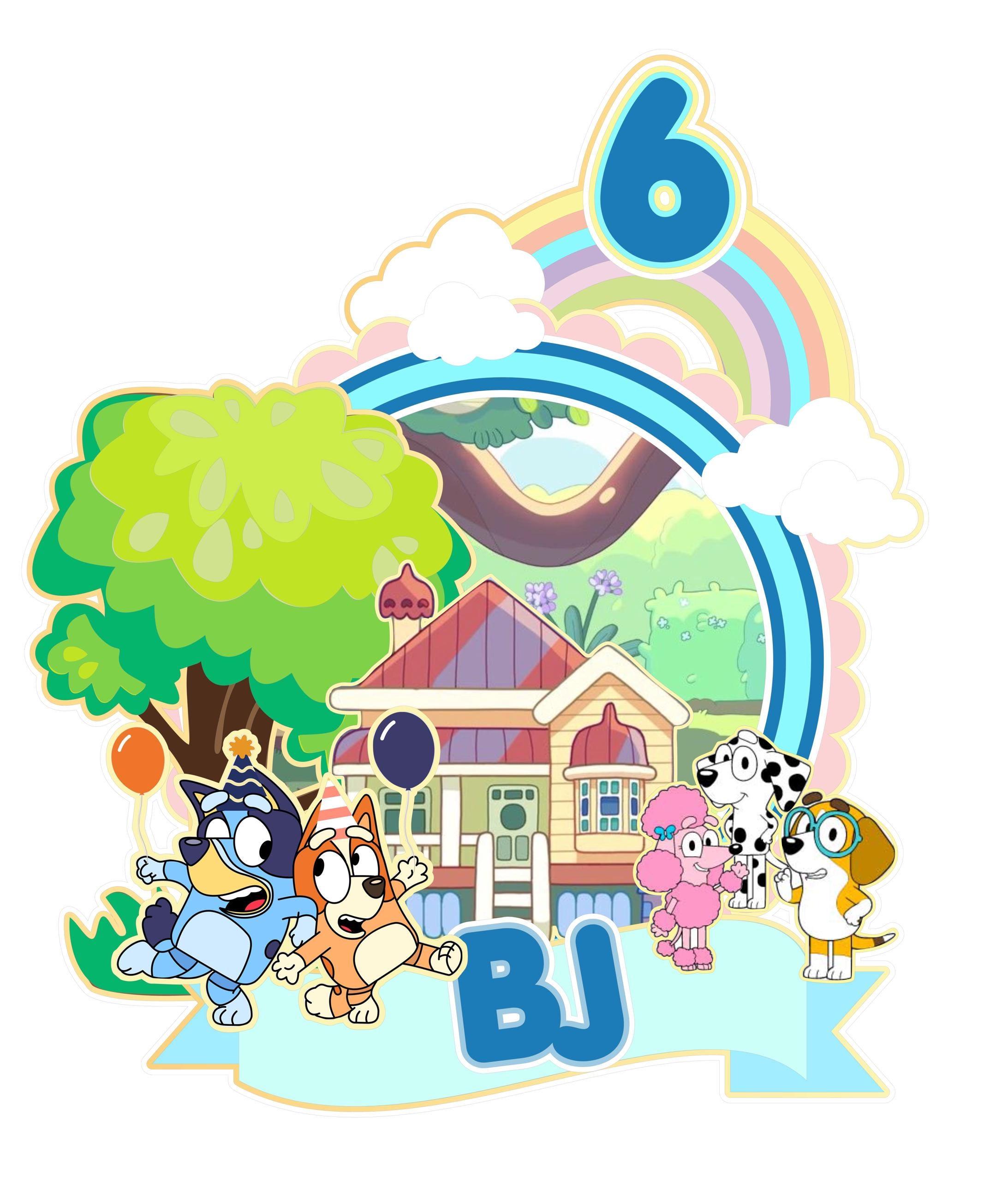 Blu ey cake topper