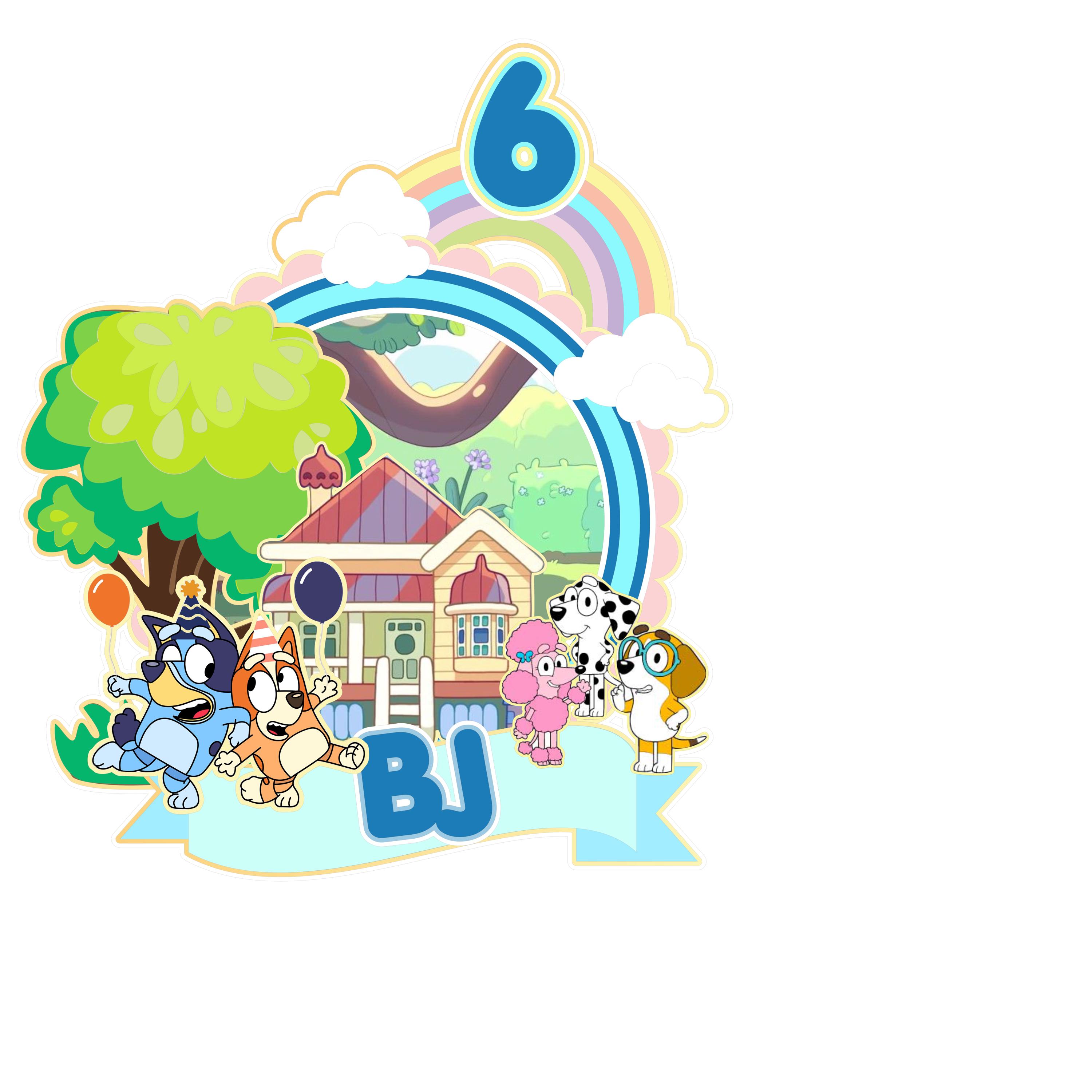Blu ey cake topper