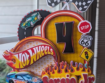 Race Car Birthday Cake Topper |  Racing Theme Party Decor