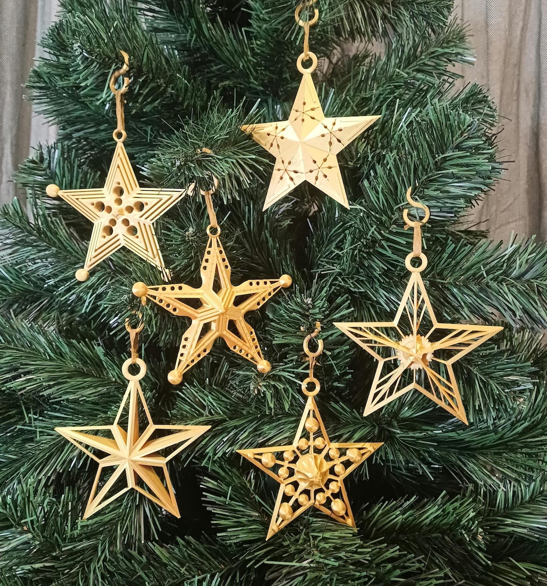 Festive Stars STL Bundle - 6 Unique 3D Printable Christmas Ornaments ...