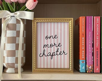 One More Chapter Pink Striped Physical Postcard Print - 5x7