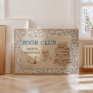 Impresiones para clubes de lectura, carteles para amantes de los libros, póster de lectura horizontal, arte mural para amantes de los libros, bonitos libros imprimibles, regalos para amantes de la lectura, amantes de los libros