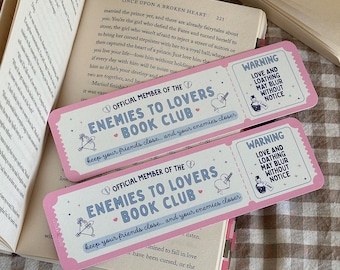 Enemies to Lovers Bookmark: Book Club Ticket, Bookish Trope Gift, Page Marker, Readers Merch