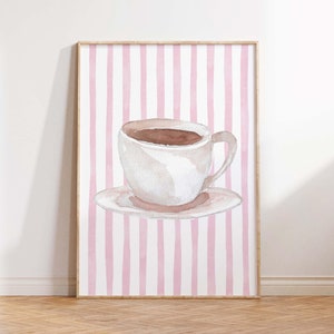 Coffee With Grandma Print, Coffee Bar Decor, Coquette Poster, Cottagecore Decor, Coffee Cart Decor, Girly Aesthetic, Grandmillenial Prints